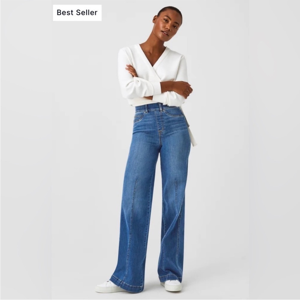 Spanx Seamed Front, Wide Leg Jeans Medium